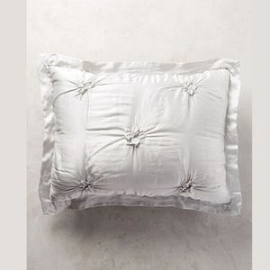 Anthropologie Pillow Shams Gathered Silk Grey Std